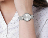 Buy Shop Emporio Armani Kappa Silver Dial Silver Mesh Bracelet Watch For Women - AR11128 USA Online