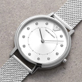 Buy Shop Emporio Armani Kappa Silver Dial Silver Mesh Bracelet Watch For Women - AR11128 USA Online