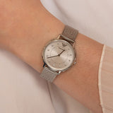Buy Shop Emporio Armani Kappa Silver Dial Silver Mesh Bracelet Watch For Women - AR11128 USA Online