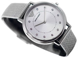 Buy Shop Emporio Armani Kappa Silver Dial Silver Mesh Bracelet Watch For Women - AR11128 USA Online