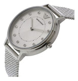 Buy Shop Emporio Armani Kappa Silver Dial Silver Mesh Bracelet Watch For Women - AR11128 USA Online