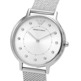 Buy Shop Emporio Armani Kappa Silver Dial Silver Mesh Bracelet Watch For Women - AR11128 USA Online