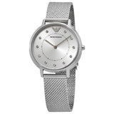 Buy Shop Emporio Armani Kappa Silver Dial Silver Mesh Bracelet Watch For Women - AR11128 USA Online