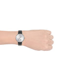 Buy Shop Emporio Armani Kappa White Mother of Pearl Dial Black Leather Strap Watch For Women - AR2509 USA Online