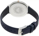 Buy Shop Emporio Armani Kappa White Mother of Pearl Dial Black Leather Strap Watch For Women - AR2509 USA Online