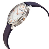 Buy Shop Emporio Armani Kappa White Mother of Pearl Dial Black Leather Strap Watch For Women - AR2509 USA Online