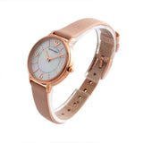 Buy Shop Emporio Armani Kappa White Mother of Pearl Dial Pink Leather Strap Watch For Women - AR2512 USA Online