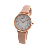Buy Shop Emporio Armani Kappa White Mother of Pearl Dial Pink Leather Strap Watch For Women - AR2512 USA Online