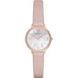 Buy Shop Emporio Armani Kappa White Mother of Pearl Dial Pink Leather Strap Watch For Women - AR2512 USA Online