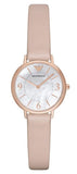 Buy Shop Emporio Armani Kappa White Mother of Pearl Dial Pink Leather Strap Watch For Women - AR2512 USA Online