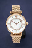 Buy Shop Emporio Armani Gianni T Bar Mother of Pearl Rose Gold Stainless Steel Strap Watch For Women - AR1909 USA Online