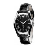 Buy Shop Emporio Armani Velente Black Dial Black Leather Strap Watch For Women - AR0644 USA Online