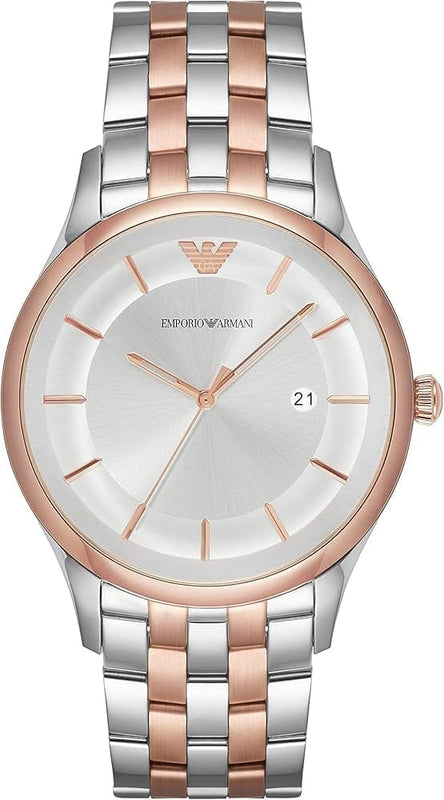 Buy Shop Emporio Armani Lambda Analog Silver Dial Two Tone Steel Strap Watch For Men - AR11044 USA Online