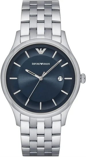 Buy Shop Emporio Armani Lambda Blue Dial Silver Steel Strap Watch for Men - AR11019 USA Online