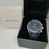 Buy Shop Emporio Armani Lambda Chronograph Blue Dial Blue Leather Strap Watch For Men - AR11018 USA Online