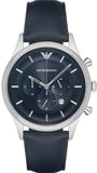 Buy Shop Emporio Armani Lambda Chronograph Blue Dial Blue Leather Strap Watch For Men - AR11018 USA Online