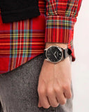 Buy Shop Emporio Armani Lambda Classic Quartz Black Dial Black Leather Strap Watch For Men - AR11020 USA Online