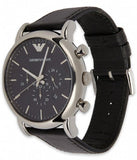 Buy Shop Emporio Armani Luigi Chronograph Black Dial Black Leather Watch For Men - AR1828 USA Online