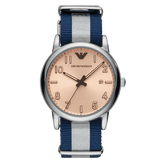 Buy Shop Emporio Armani Luigi Analog Beige Dial Two Tone NATO Strap Watch For Men - AR11212 USA Online