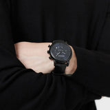 Buy Shop Emporio Armani Luigi Analog Blue Dial Black Leather Strap Watch For Men - AR11351 USA Online