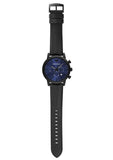 Buy Shop Emporio Armani Luigi Analog Blue Dial Black Leather Strap Watch For Men - AR11351 USA Online