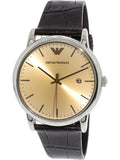 Buy Shop Emporio Armani Luigi Analog Bronze Dial Brown Leather Strap Watch For Men - AR11096 USA Online