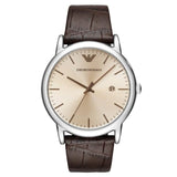 Buy Shop Emporio Armani Luigi Analog Bronze Dial Brown Leather Strap Watch For Men - AR11096 USA Online