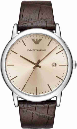 Buy Shop Emporio Armani Luigi Analog Bronze Dial Brown Leather Strap Watch For Men - AR11096 USA Online