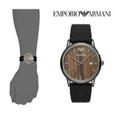 Buy Shop Emporio Armani Luigi Analog Brown Dial Black Leather Strap Watch For Men - AR11156 USA Online