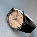 Buy Shop Emporio Armani Luigi Analog Brown Dial Black Leather Strap Watch For Men - AR11156 USA Online