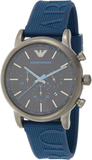 Buy Shop Emporio Armani Luigi Chronograph Black Dial Blue Rubber Strap Watch For Men - AR11023 USA Online