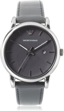 Buy Shop Emporio Armani Classic Quartz Grey Dial Grey Leather Strap Watch For Men - AR1730 USA Online