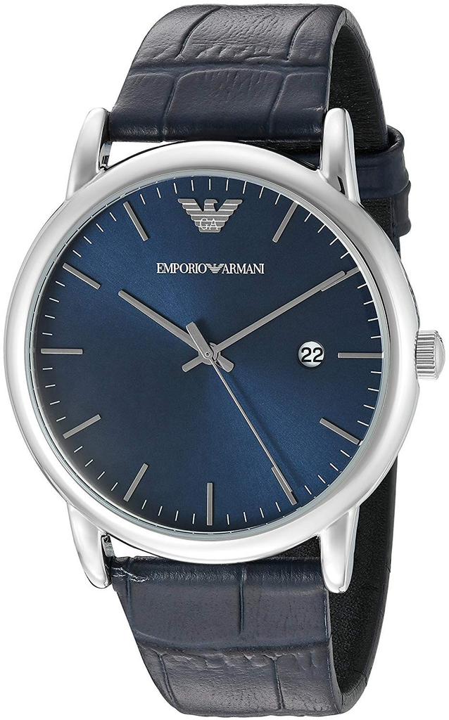 Buy Shop Emporio Armani Gianni T Bar Quartz Blue Dial Blue Leather Strap Watch For Men - AR11300 USA Online