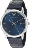 Buy Shop Emporio Armani Gianni T Bar Quartz Blue Dial Blue Leather Strap Watch For Men - AR11300 USA Online