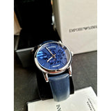 Buy Shop Emporio Armani Luigi Automatic Blue Dial Blue Leather Strap Watch For Men - AR60030 USA Online