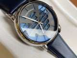 Buy Shop Emporio Armani Luigi Automatic Blue Dial Blue Leather Strap Watch For Men - AR60030 USA Online