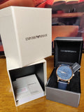 Buy Shop Emporio Armani Luigi Automatic Blue Dial Blue Leather Strap Watch For Men - AR60030 USA Online