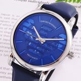 Buy Shop Emporio Armani Luigi Automatic Blue Dial Blue Leather Strap Watch For Men - AR60030 USA Online