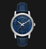 Buy Shop Emporio Armani Luigi Automatic Blue Dial Blue Leather Strap Watch For Men - AR60030 USA Online