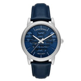 Buy Shop Emporio Armani Luigi Automatic Blue Dial Blue Leather Strap Watch For Men - AR60030 USA Online