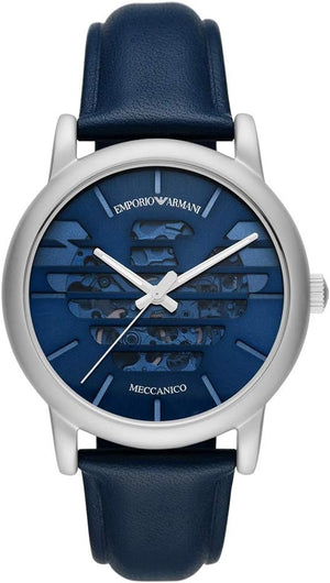 Buy Shop Emporio Armani Luigi Automatic Blue Dial Blue Leather Strap Watch For Men - AR60030 USA Online