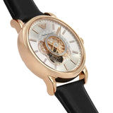 Buy Shop Emporio Armani Luigi Automatic Silver Dial Black Leather Strap Watch For Men - AR60013 USA Online