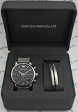 Buy Shop Emporio Armani Luigi Black Dial Silver Mesh Bracelet Watch For Men - AR8032 USA Online
