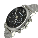 Buy Shop Emporio Armani Luigi Black Dial Silver Mesh Bracelet Watch For Men - AR8032 USA Online