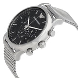 Buy Shop Emporio Armani Luigi Black Dial Silver Mesh Bracelet Watch For Men - AR8032 USA Online