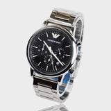 Buy Shop Emporio Armani Luigi Black Dial Silver Steel Strap Watch For Men - AR1894 USA Online