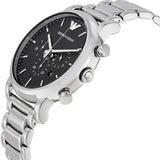 Buy Shop Emporio Armani Luigi Black Dial Silver Steel Strap Watch For Men - AR1894 USA Online