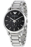 Buy Shop Emporio Armani Luigi Black Dial Silver Steel Strap Watch For Men - AR1894 USA Online