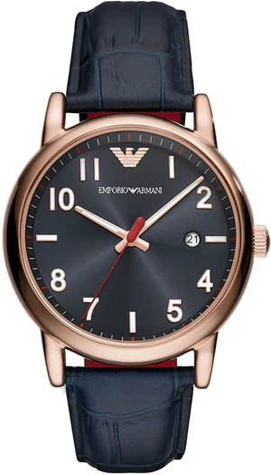 Buy Shop Emporio Armani Luigi Blue Dial Blue Leather Strap Watch for Men - AR11135 USA Online