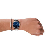 Buy Shop Emporio Armani Luigi Blue Dial Silver Steel Strap Watch For Men - AR11089 USA Online